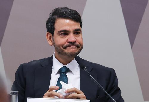 Jorge Messias durante sabatina no Senado Federal por vaga no STF
