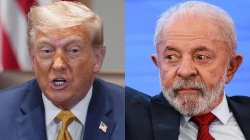O presidente dos Estados Unidos, Donald Trump, e o presidente Luiz Inácio Lula da Silva