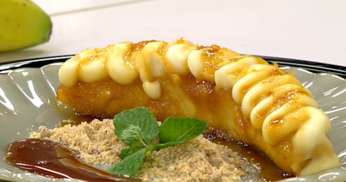 "TENTAÇÃO DA TERRA" - BANANA FLAMBADA COM CATUPIRY