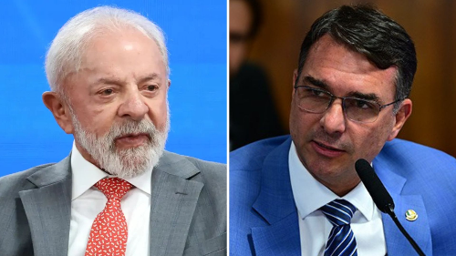 Presidente Lula e senador Flávio Bolsonaro