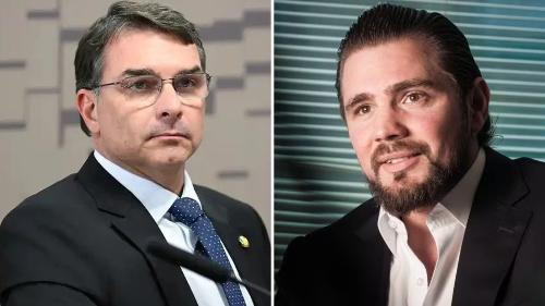 Senador Flávio Bolsonaro e ex-banqueiro Daniel Vorcaro