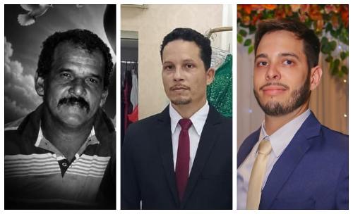 Hélio da Silva Souza, de 58 anos, seu filho Gean de Castro Souza, 39 anos, e seu genro, Ruan Carlos da Silva Ribeiro. Vítimas da chacina em Flexal II, Cariacica