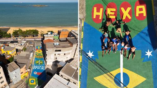 Rua de Itapoã, em Vila Velha, ganhu as cores da Seleção em clima de Copa do Mundo