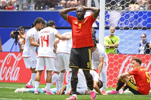 Romelu Lukaku da Bélgica, durante a partida entre Bélgica e Irã