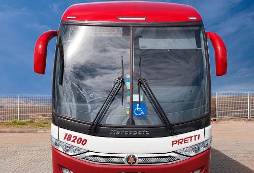 Ônibus da Viação Pretti, empresa capixaba fundada em 1965