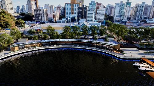 Imagem do projeto da nova orla do Canal de Camburi