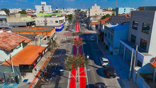 As ciclofaixas de Linhares receberam pintura especial e ficaram mais visíveis