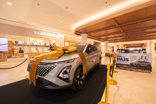 Entre os dias 23 de julho e 16 de agosto, a cada R$ 600 em compras, os clientes ganham um número da sorte para concorrer a um OMODA 5 Luxury Híbrido 25/26