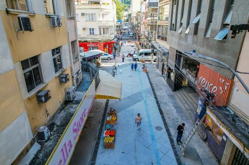 Obras de requalificação da Rua Sete de Setembro, no Centro de Vitória