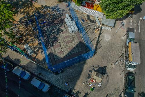 Obras de requalificação da Praça Ubaldo Ramalhete, no Centro de Vitória