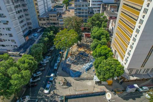 Obras de requalificação da Praça Ubaldo Ramalhete, no Centro de Vitória