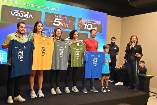 Coletiva de impresa para apresentação da Maratona de Vitória 2026.
