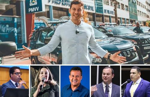 Acima, Arnaldinho Borgo; abaixo, Marcelo Santos, Manu Pedroso, Neucimar Fraga, Victor Linhalis e Da Vitória