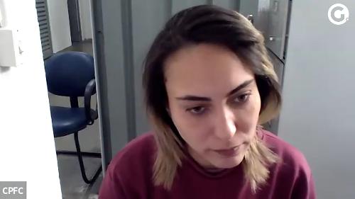 Adriana Felisberto Pereira, corretora condenada pela morte da cilcista Luísa Lopes. Registro feito em audiência de custódia
