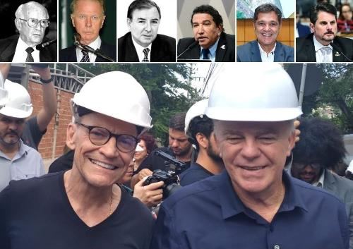 Acima: João Calmon, Gerson Camata, José Ignacio Ferreira, Magno Malta, Ricardo Ferraço e Marcos do Val. Abaixo: Fabiano Contarato e Renato Casagrande