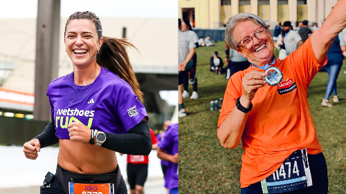 ultramaratonista Bruna Ianhez à esquerda da imagem e corredora Cleusa Stofaleti Uenaka à direita