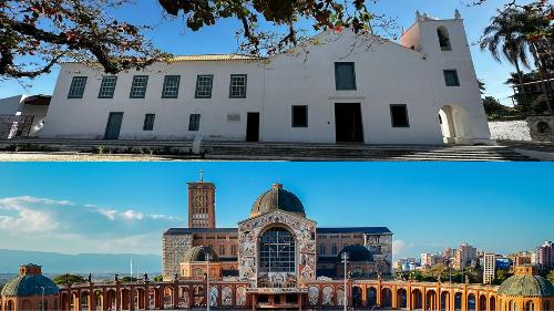 Os Santuários de Anchieta (na parte de cima) e Aparecida são os únicos santuários nacionais do Brasil