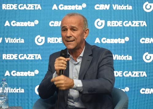 Helder Salomão, candidatos ao governo do Espírito Santo, durante sabatina de A Gazeta e CBN Vitória.