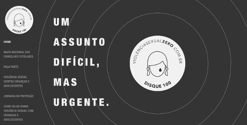 Página do Movimento Violência Sexual Zero