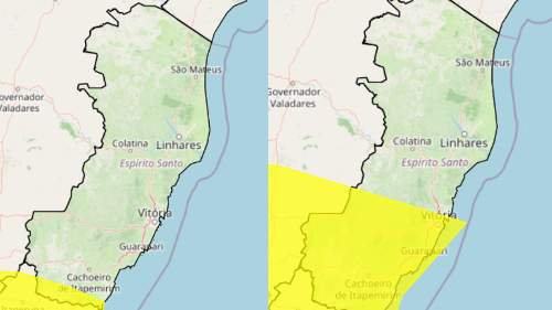ES tem alerta de tempestade para domingo (13) e segunda-feira (14)