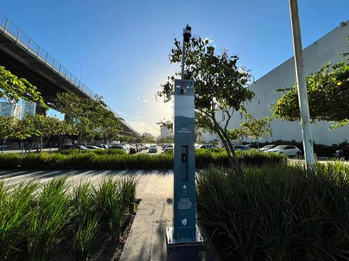 Totem instalado no Parque Cultural Reserva Vitória, um dos locais de grande circulação de clientes e visitantes do Shopping Vitória