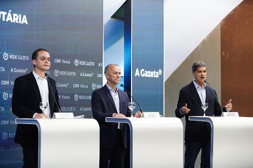 Debate CBN e A Gazeta com os candidatos ao governo do ES, Lorenzo Pazolini, Helder Salomão e Ricardo Ferraço
