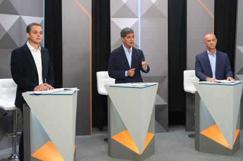 Debate na TV Gazeta com os candidatos ao Governo do ES: Helder Salomão, Ricardo Ferraço, e Lorenzo Pazolini