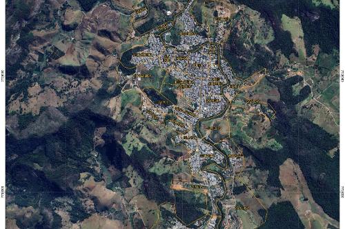 O mapa de bairros da área urbana de Castelo