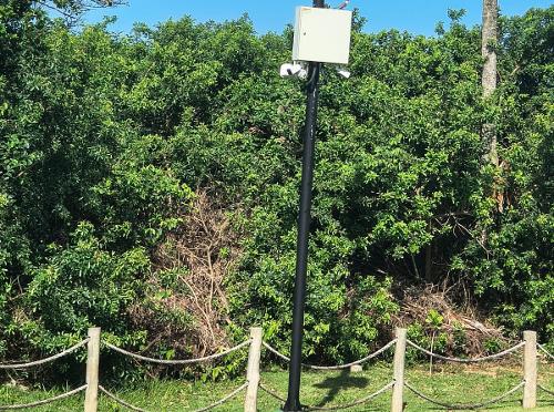 Equipamento de segurança do Condomínio Alphaville nas Três Praias, em Guarapari