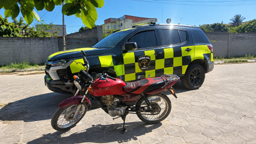 A moto recuperada pela Guarda Civil Municipal de Linhares