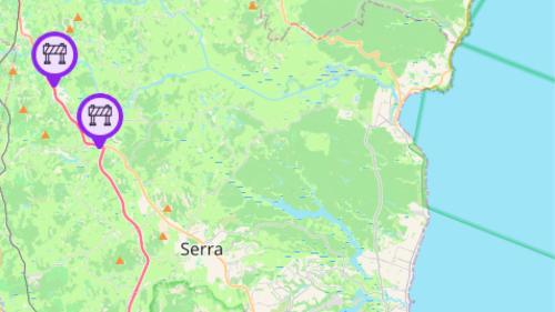 Interdição da BR 101 na Serra para detonação de rochas