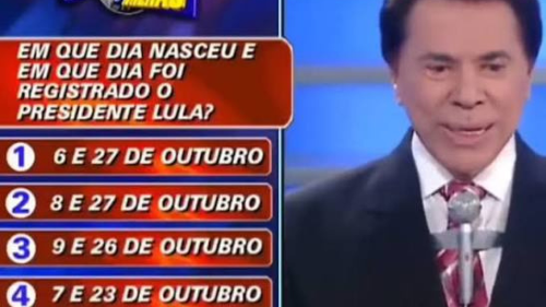 Pergunta que rendeu o prêmio máximo em 2003 ao aposentado Sidiney de Moraes era sobre a data de nascimento do presidente