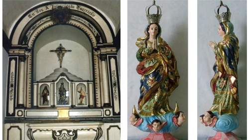 Altar-Mór e imagem de Nossa Senhora da Conceição que fazem parte da Igreja Matriz de Serra Sede e serão restauradas