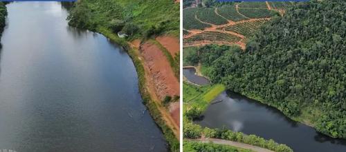 Lagoas da Liberdade (à esquerda) e de São Pedro são fontes de abastecimento de Marilândia