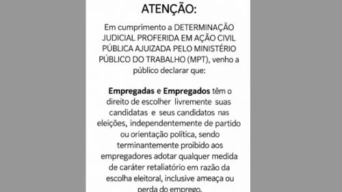 Post com retratação determinada pela Justiça foi publicado no perfil da advogada Roberta Bravim
