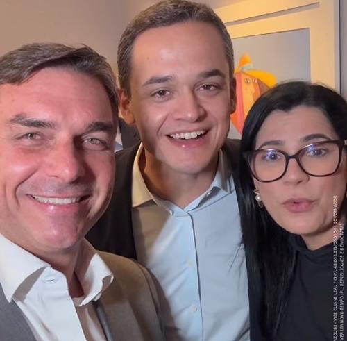 Flávio Bolsonaro, Lorenzo Pazolini e Eliane Leal