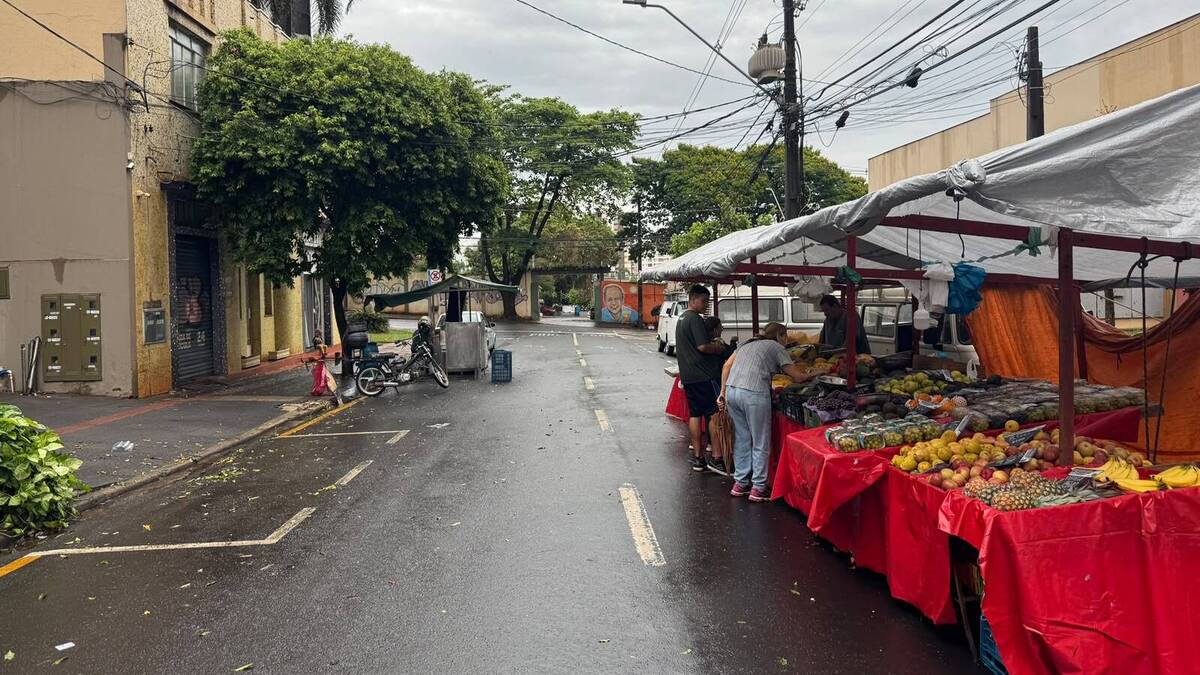 Vento forte derruba barracas de feirantes em Londrina